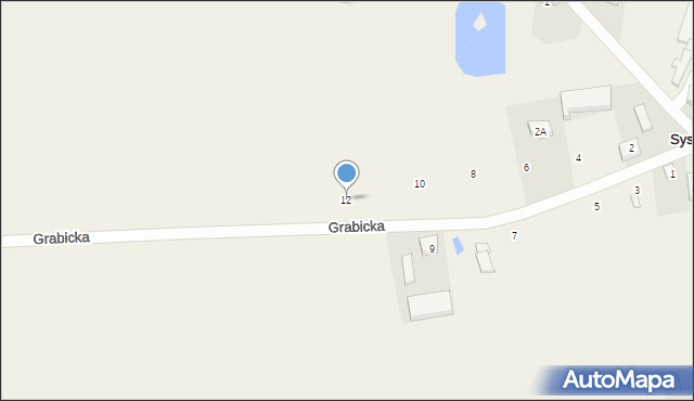 Syski, Grabicka, 12, mapa Syski