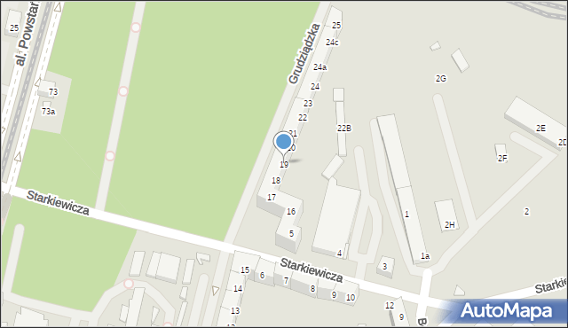 Szczecin, Grudziądzka, 19, mapa Szczecina