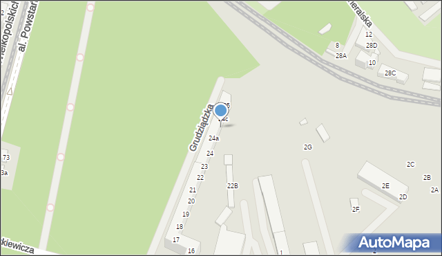 Szczecin, Grudziądzka, 24b, mapa Szczecina