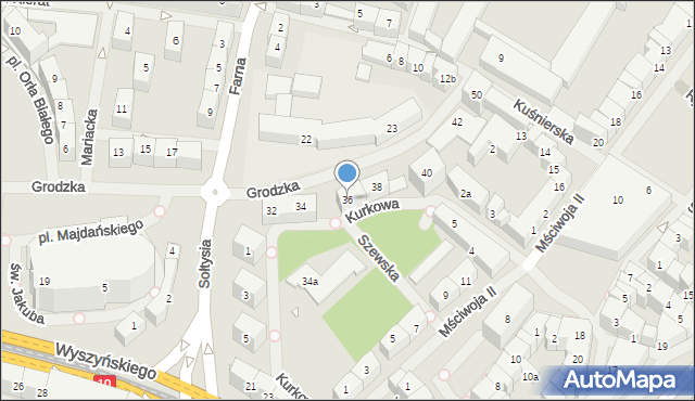 Szczecin, Grodzka, 36, mapa Szczecina