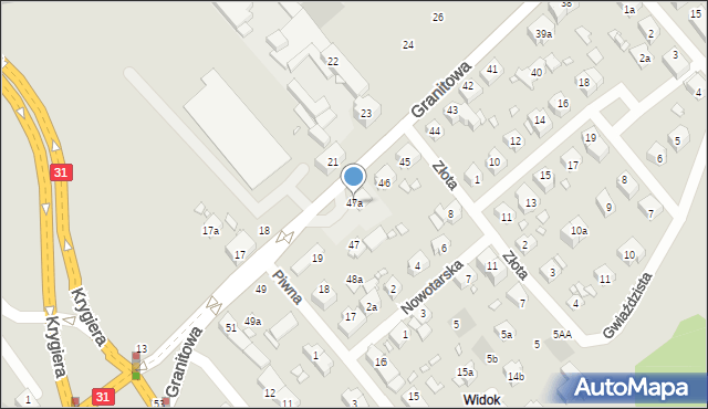 Szczecin, Granitowa, 47a, mapa Szczecina