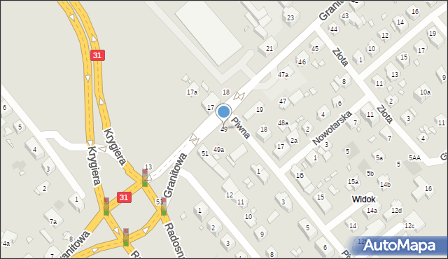 Szczecin, Granitowa, 49, mapa Szczecina