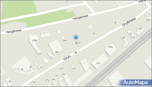 Szczecin, Gryfińska, 39, mapa Szczecina