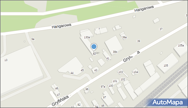 Szczecin, Gryfińska, 42, mapa Szczecina