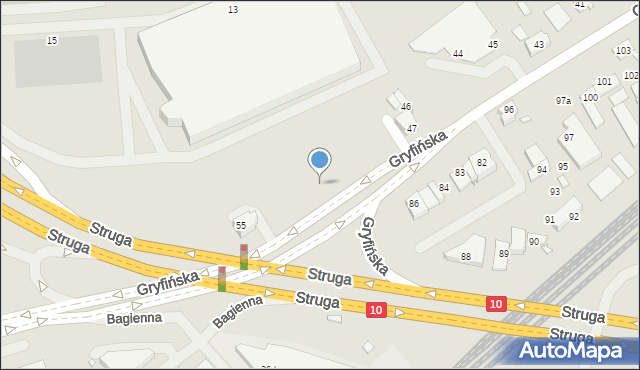 Szczecin, Gryfińska, 49, mapa Szczecina