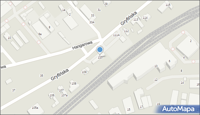 Szczecin, Gryfińska, 111, mapa Szczecina