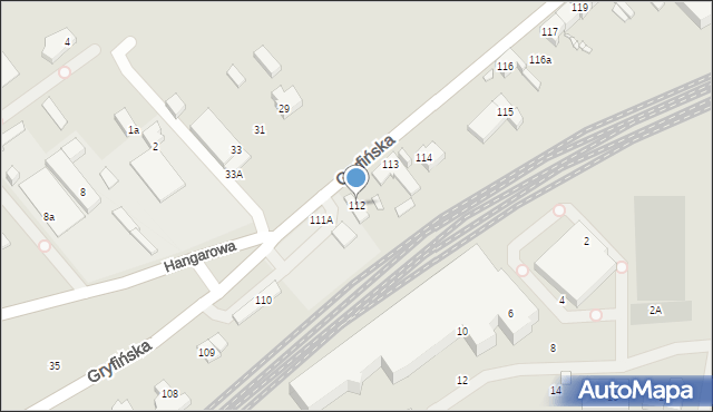 Szczecin, Gryfińska, 112, mapa Szczecina