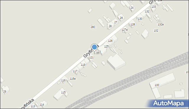 Szczecin, Gryfińska, 122, mapa Szczecina