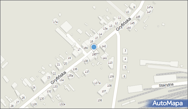 Szczecin, Gryfińska, 140, mapa Szczecina