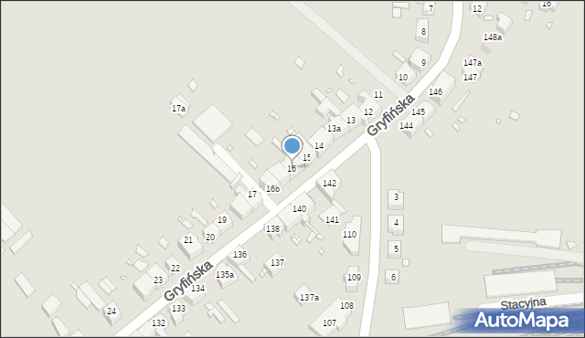 Szczecin, Gryfińska, 16, mapa Szczecina