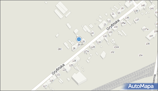 Szczecin, Gryfińska, 27, mapa Szczecina