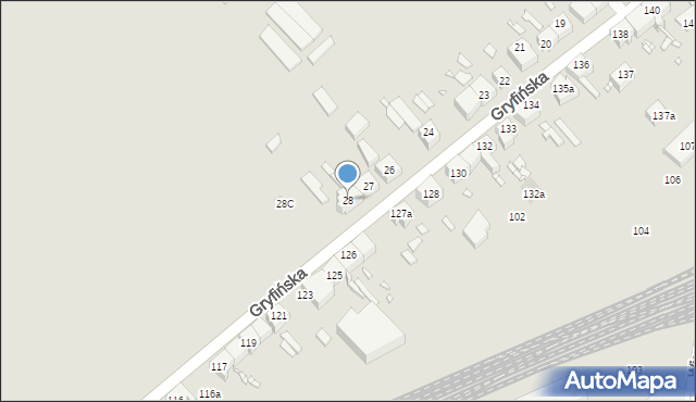 Szczecin, Gryfińska, 28, mapa Szczecina