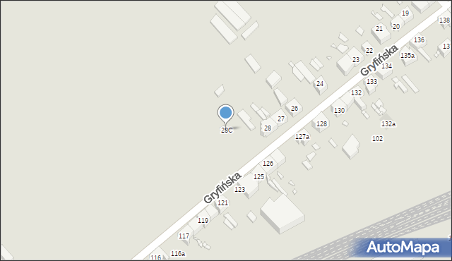 Szczecin, Gryfińska, 28C, mapa Szczecina