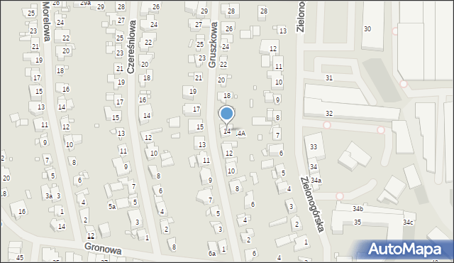 Szczecin, Gruszkowa, 14, mapa Szczecina