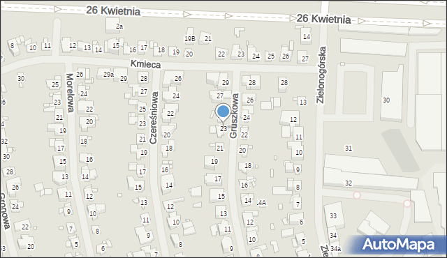 Szczecin, Gruszkowa, 23, mapa Szczecina