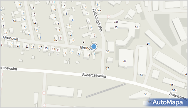 Szczecin, Gronowa, 1, mapa Szczecina