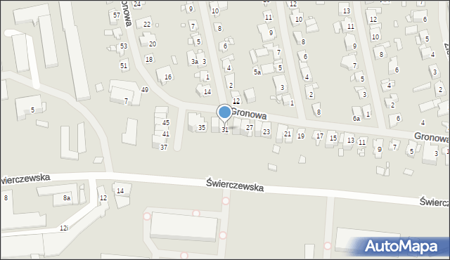 Szczecin, Gronowa, 31, mapa Szczecina