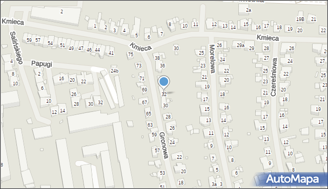 Szczecin, Gronowa, 32, mapa Szczecina