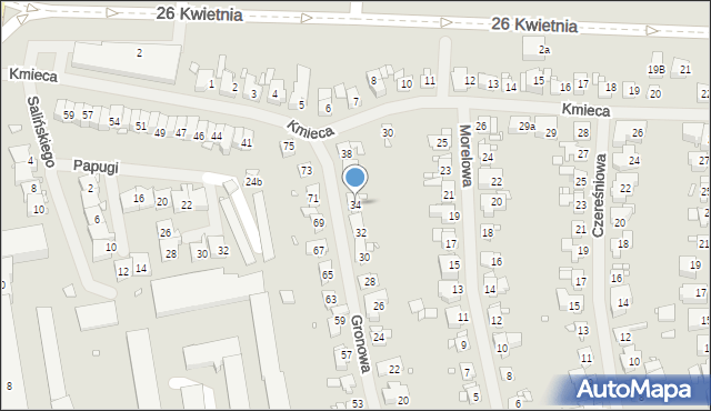 Szczecin, Gronowa, 34, mapa Szczecina