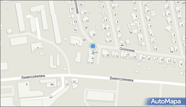Szczecin, Gronowa, 45, mapa Szczecina