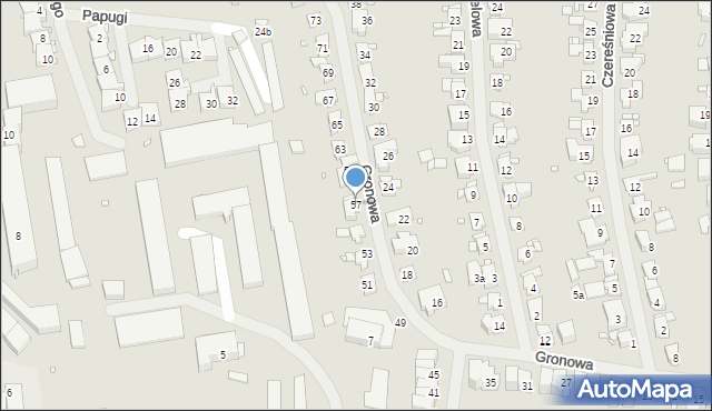 Szczecin, Gronowa, 57, mapa Szczecina