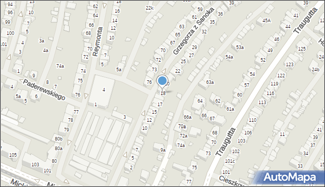 Szczecin, Grzegorza z Sanoka, ks. bp., 18, mapa Szczecina
