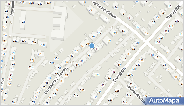 Szczecin, Grzegorza z Sanoka, ks. bp., 43, mapa Szczecina