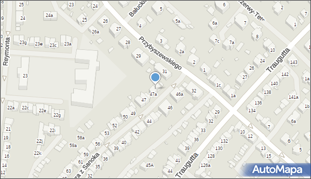 Szczecin, Grzegorza z Sanoka, ks. bp., 47b, mapa Szczecina