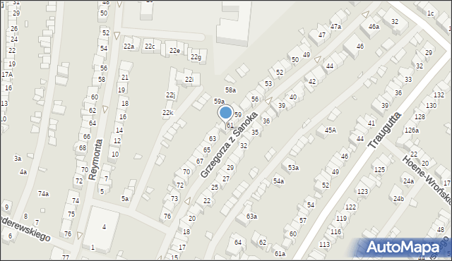 Szczecin, Grzegorza z Sanoka, ks. bp., 62, mapa Szczecina