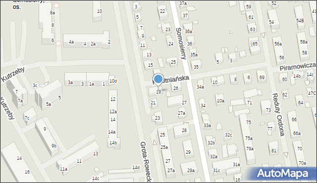 Szczecin, Grota-Roweckiego Stefana, gen., 19, mapa Szczecina