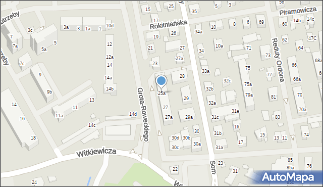 Szczecin, Grota-Roweckiego Stefana, gen., 25a, mapa Szczecina