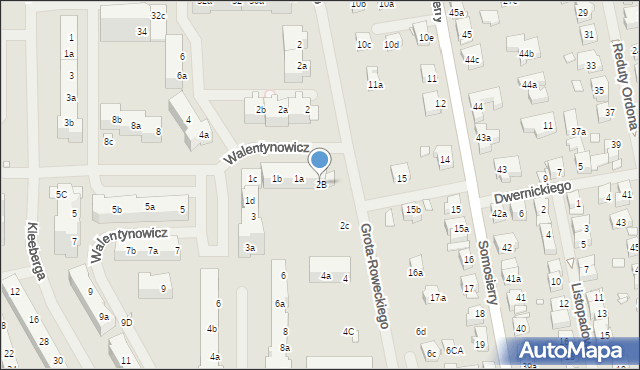 Szczecin, Grota-Roweckiego Stefana, gen., 2B, mapa Szczecina