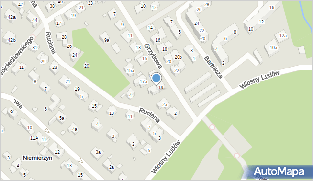 Szczecin, Grzybowa, 19a, mapa Szczecina