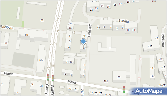 Szczecin, Grażyny, 4, mapa Szczecina