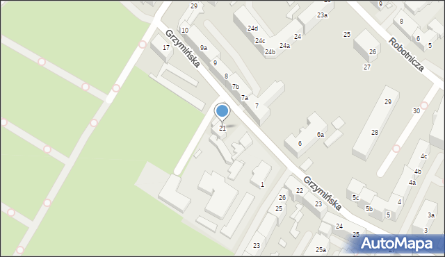 Szczecin, Grzymińska, 21, mapa Szczecina