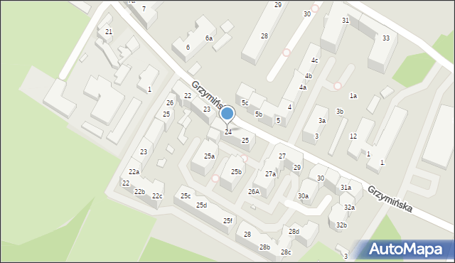 Szczecin, Grzymińska, 24, mapa Szczecina