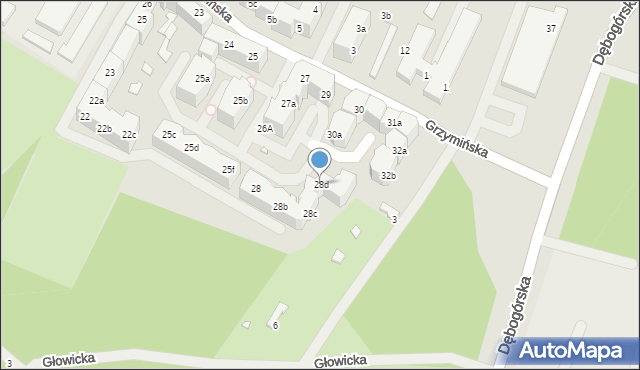 Szczecin, Grzymińska, 28d, mapa Szczecina