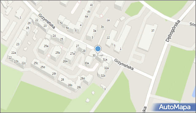 Szczecin, Grzymińska, 31, mapa Szczecina