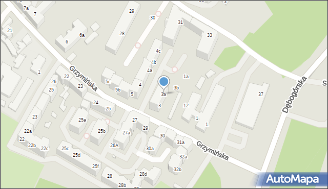 Szczecin, Grzymińska, 3a, mapa Szczecina