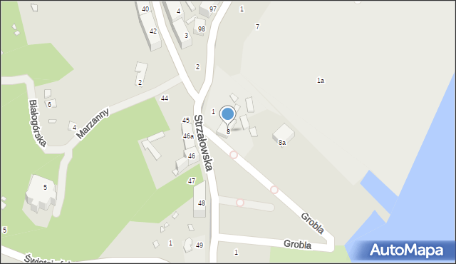 Szczecin, Grobla, 8, mapa Szczecina