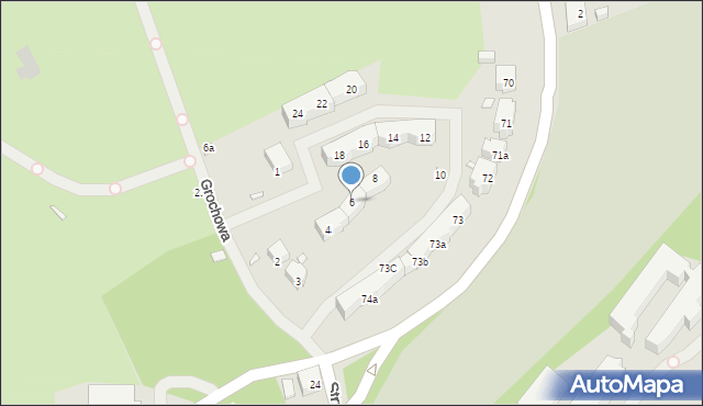 Szczecin, Grochowa, 6, mapa Szczecina