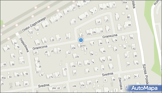 Szczecin, Graniczna, 10, mapa Szczecina