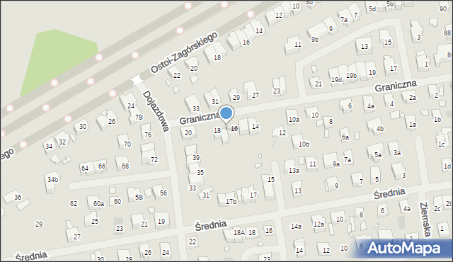 Szczecin, Graniczna, 16a, mapa Szczecina