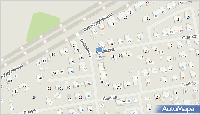 Szczecin, Graniczna, 20, mapa Szczecina