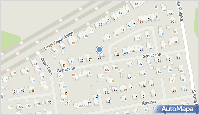Szczecin, Graniczna, 23, mapa Szczecina