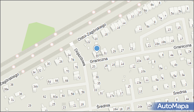 Szczecin, Graniczna, 33, mapa Szczecina