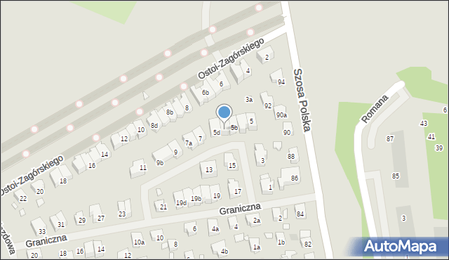 Szczecin, Graniczna, 5c, mapa Szczecina