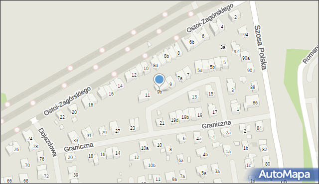 Szczecin, Graniczna, 9b, mapa Szczecina