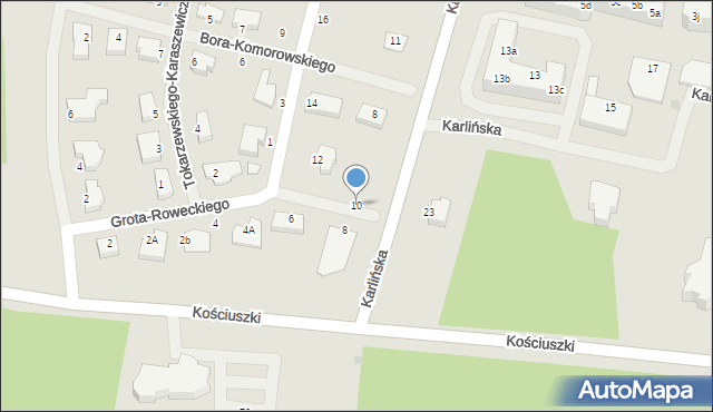 Szczecinek, Grota-Roweckiego Stefana, gen., 10, mapa Szczecinek
