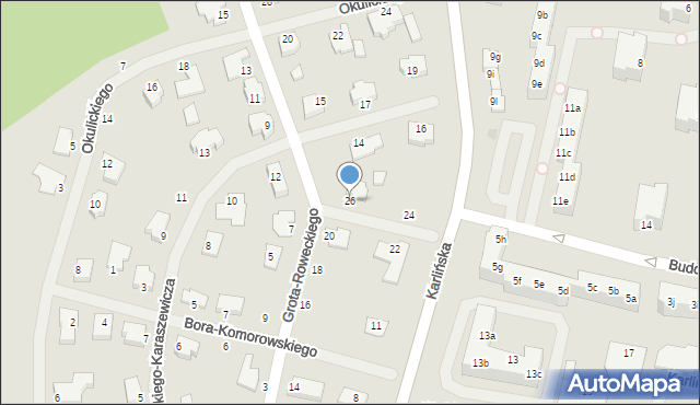 Szczecinek, Grota-Roweckiego Stefana, gen., 26, mapa Szczecinek